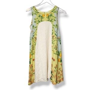 EUC FARM Rio Lemon and Lace Dress